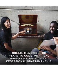 Innovative Technology Victrola Wood 8-in-1 Nostalgic Bluetooth Record Player