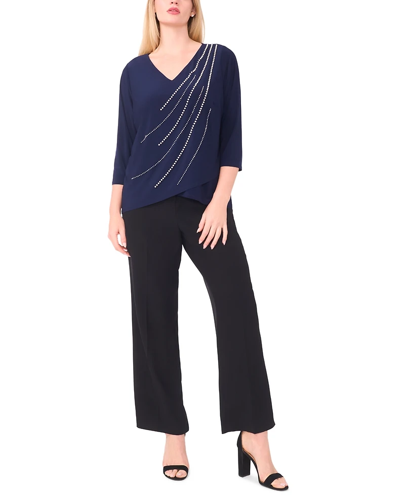 Msk Plus V-Neck Tulip Hem Top