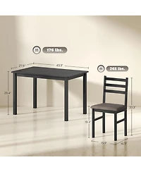 Homcom 5-Piece Dining Table Set with Upholste Chairs