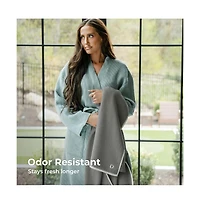 Cariloha Two Toned Bath Sheet | Laguna Blue 40"x72"| Turkish Cotton & Viscose Material Blend Extra Smooth, Odor Resistant and Highly Absorbent