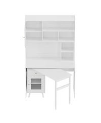 Streamdale Computer Desk with Rotating Desktop, Storage Drawer & Cabinets