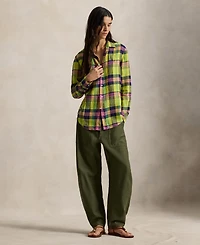 Polo Ralph Lauren Women's Classic Fit Plaid Point Collar Shirt