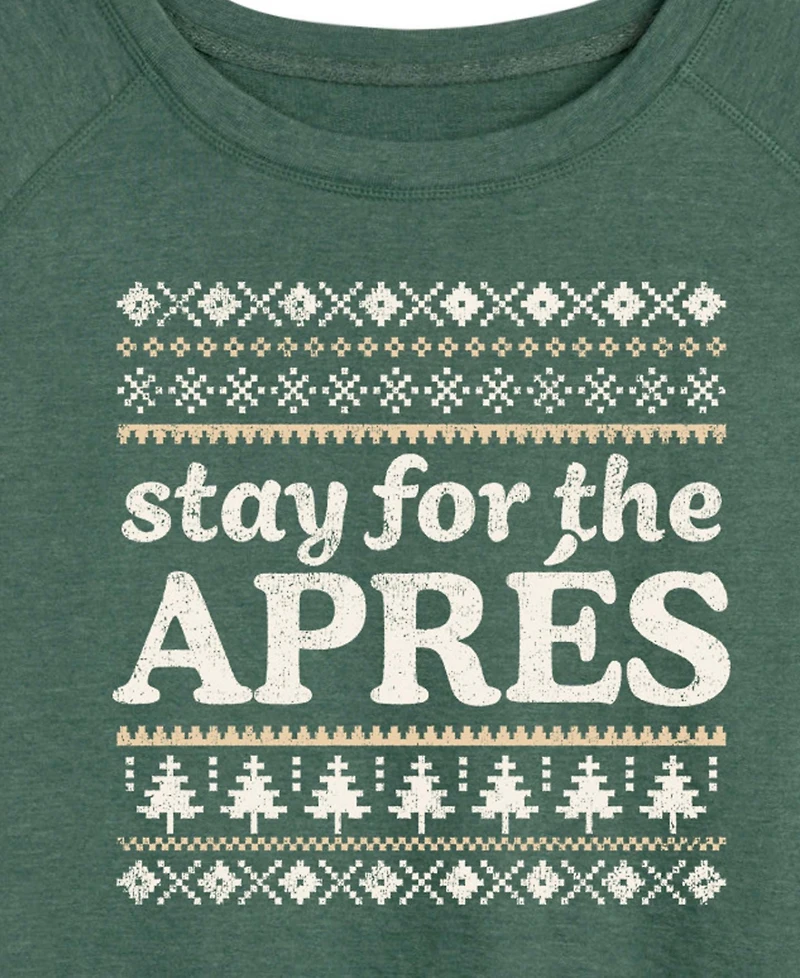 Hybrid Apparel Plus Stay For The Apres Word Art Long sleeve T-shirt