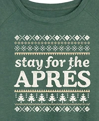Hybrid Apparel Plus Stay For The Apres Word Art Long sleeve T-shirt
