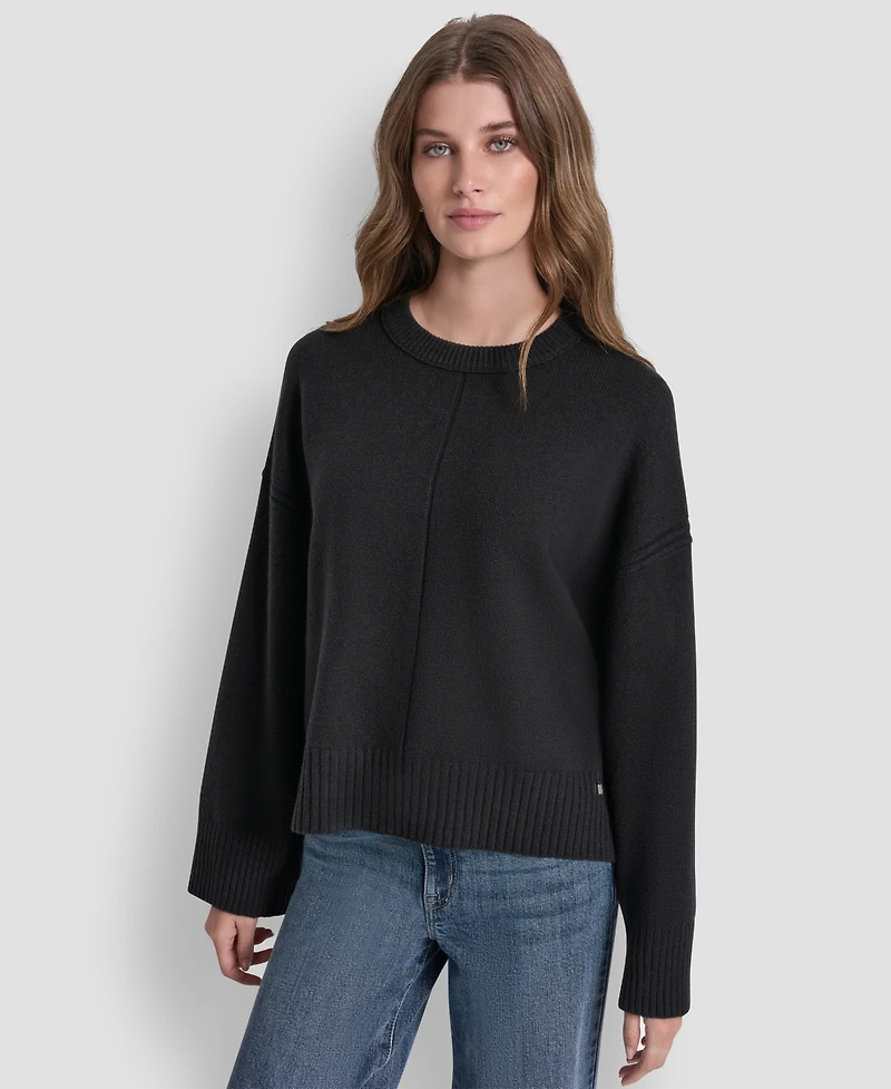 Dkny Jeans Women's Bell Sleeve Crewneck Sweater