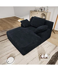 Streamdale Furniture 51" Fluffy Plush Corduroy Sleeper Couch - Deep Seat Reading Chair