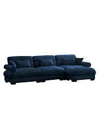 Streamdale Furniture Super Comfort Oversized Modular Velvet Sectional Sofa Couch with Ottoman
