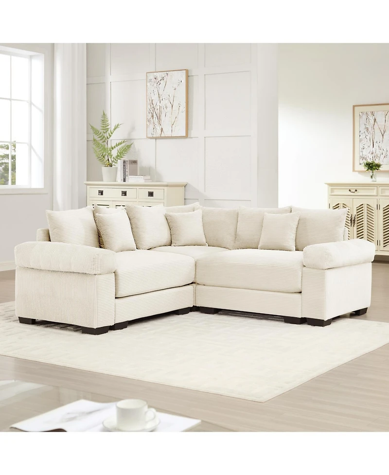 Streamdale Oversized Cloud Modular Sectional Couch, Convertible, Deep Seat, Cream