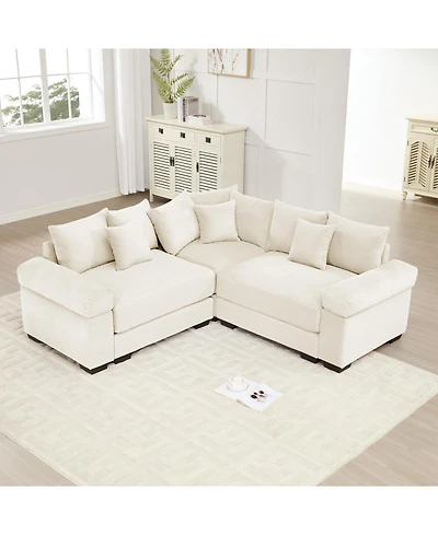 Streamdale Oversized Cloud Modular Sectional Couch, Convertible, Deep Seat, Cream