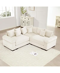 Streamdale Oversized Cloud Modular Sectional Couch, Convertible, Deep Seat, Cream