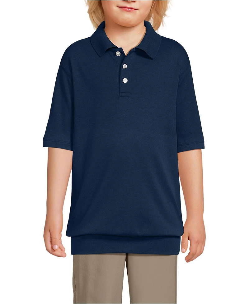 Lands' End Girls School Uniform Short Sleeve Banded Bottom Polo Shirt