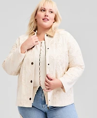 And Now This Trendy Plus Soutache Zip-Front Jacket, Macy's Exclusive