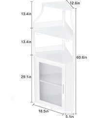 Gaomon Farmhouse Wine Bar Corner Cabinet with Detachable Rack, Mesh Door, Glass Rack & Storage for Kitchen and Dining Room