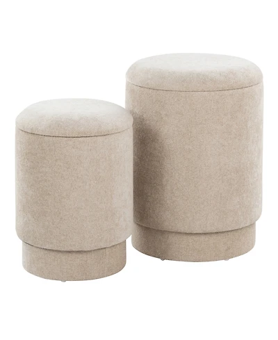 Lumisource 2-Pc. Fabric Marla Upholstered Contemporary Ottoman Set