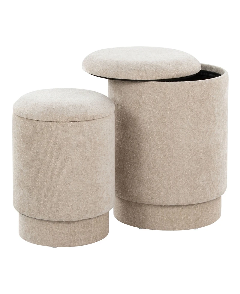 Lumisource 2-Pc. Fabric Marla Upholstered Contemporary Ottoman Set