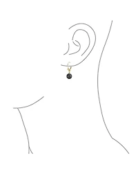 Bling Jewelry Classic Yellow Gold Grey Black White 8MM Round Freshwater Cultured Pearl Drop Ball Dangle Earrings Lever Back Women