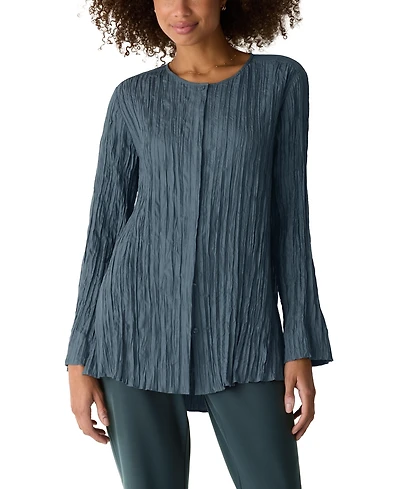 Eileen Fisher Women's Round Neck Long Shirt, Regular And Petites