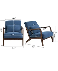 Streamdale Furniture Mid Century Modern Chair with Wood Frame and Cushion