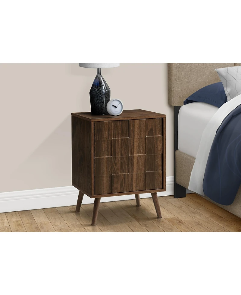 Lovmor Accent Table, End, Side Table, Small, Storage, Lamp, Walnut Laminate, Modern