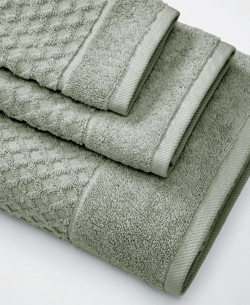 Linery & Co. Quick-Drying Cotton Diamond Waffle Textured 2-Piece Bath Sheet Set
