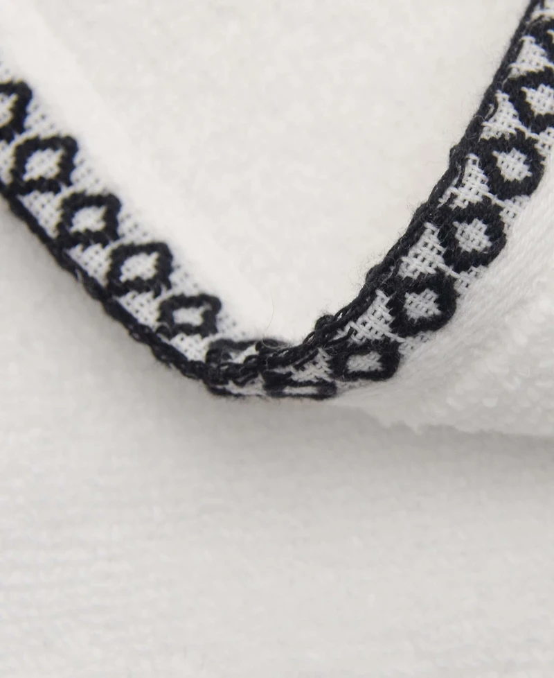 Linery & Co Quick-Dry Cotton Decorative Border 6 Pack Hand Towel Set