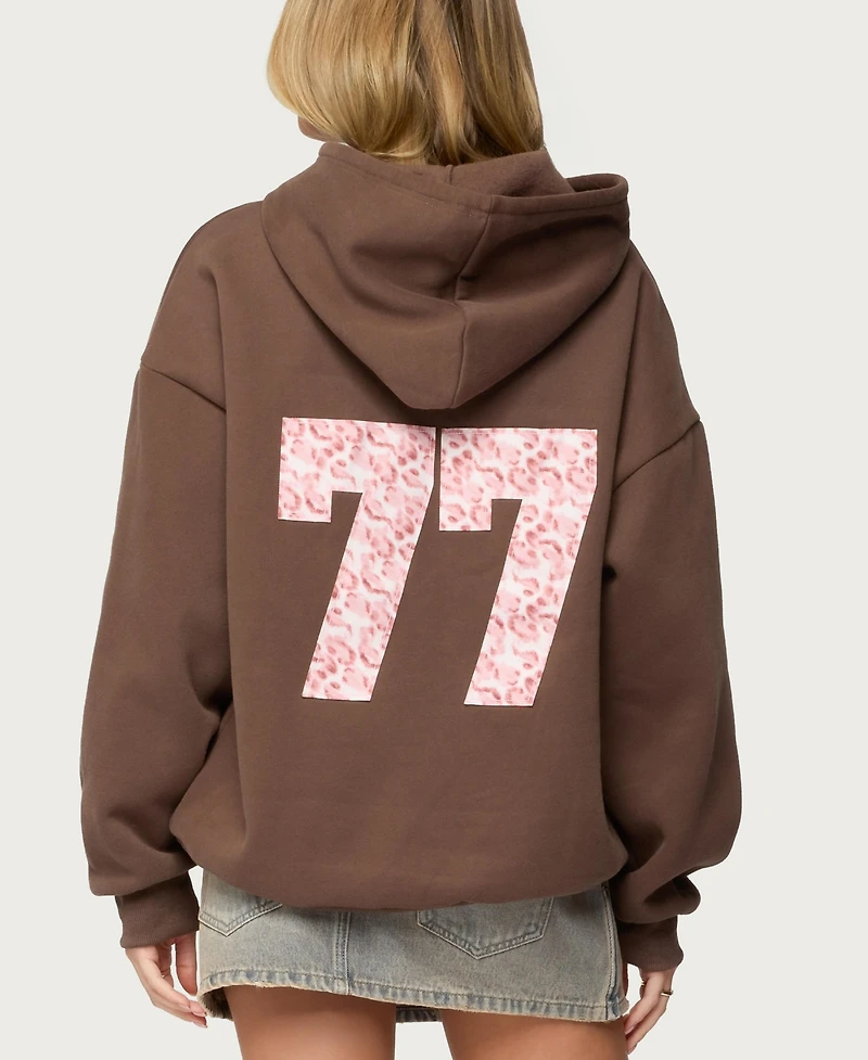 Edikted Women's Leopard 77 Oversized Hoodie