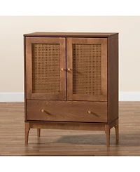 Boxton Studio Ramiel 30.1" Rattan Mid-Century Sideboard