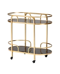 Furniture Leighton 18" Glass Contemporary Wine Cart