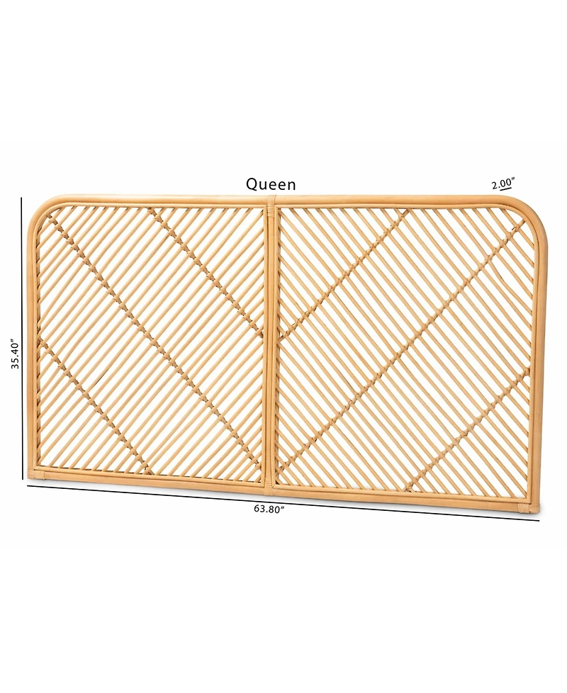 Furniture Sakina 2" Rattan Bohemian Queen Wall-mount Headboard