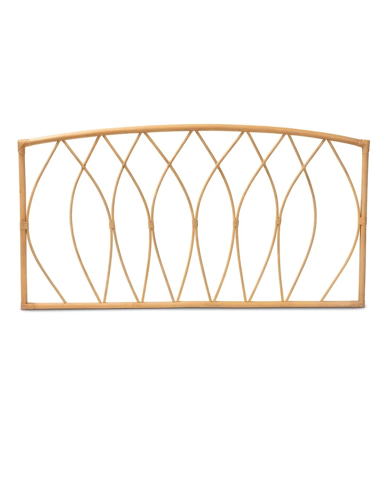 Furniture Halia 2" Rattan Bohemian Queen Wall-mount Headboard