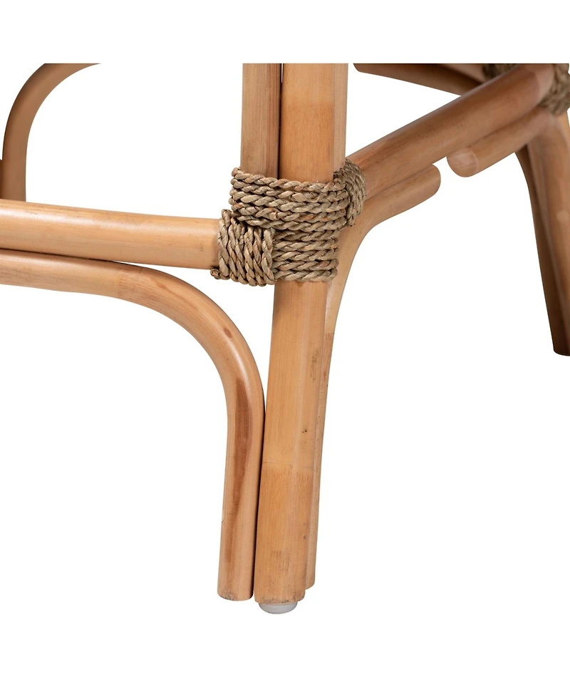 Furniture Kyle 24" Rattan Bohemian Dining Chair with Cushion