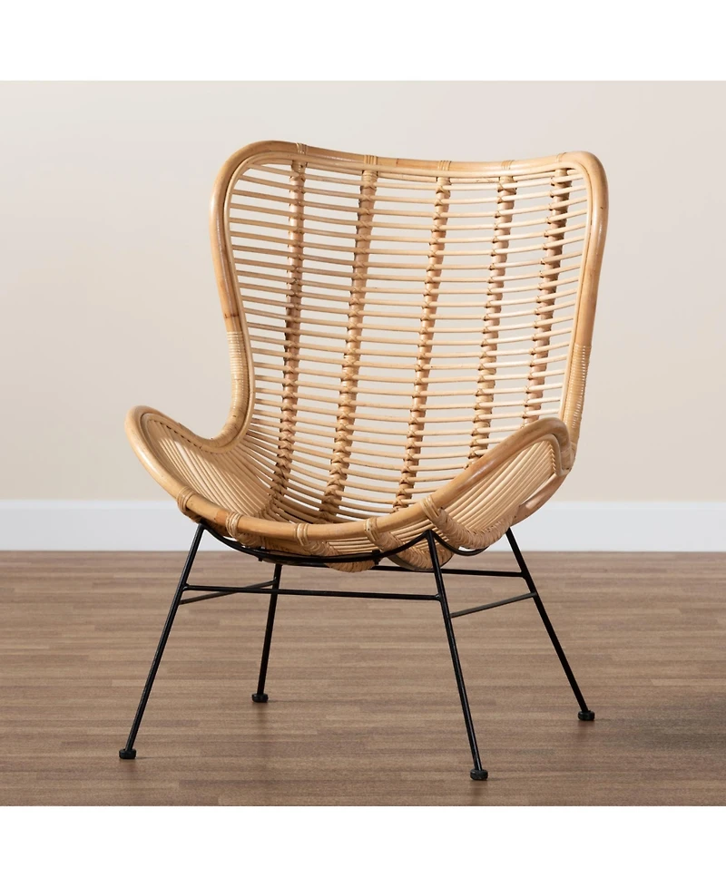 Furniture Colorado 32.3" Rattan Bohemian Accent Chair