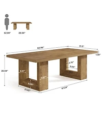 Tribesigns Home Office Desk, 62.99" Large Farmhouse Executive Desk, Computer Table, Writing Table