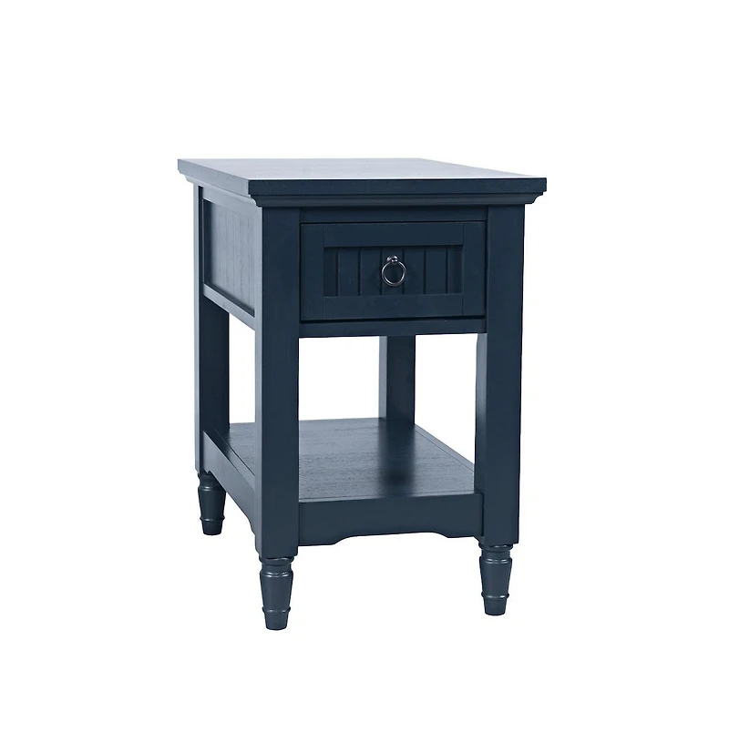 Jofran Westport Modern Farmhouse Chairside End Table with Storage Shelf