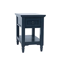 Jofran Westport Modern Farmhouse Chairside End Table with Storage Shelf