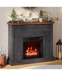 Gaomon 38" Fireplace Mantel with 19" Insert Heater, Adjustable Flame Brightness, Remote Control