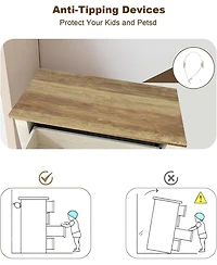 gaomon Farmhouse 5-Drawer Tall Yellow Dresser, Wooden Storage Chest for Bedroom, Living Room, Hallway