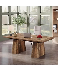 Tribesigns 63-Inch Executive Desk, Large Office Computer Desk with Double Pedestal, Modern Simple Workstations