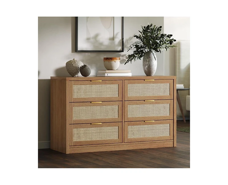 Gaomon 53" Rattan Dresser for Bedroom