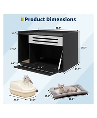 gaomon Modern Litter Box Enclosure Cabinet