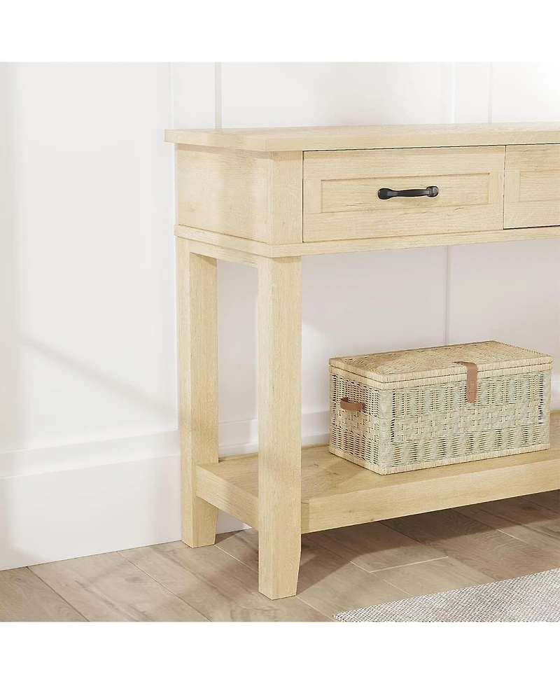 gaomon Console Table Entryway Table with 3 Storage Drawers, 3-Tier dust rial Metal Sofa Table Behind Couch Table, Hallway Table for Entryway