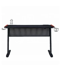 Flynama Gaming Desk, Black & Red, Led Lights, Usb Port, 47" Surface & Ergonomic Design