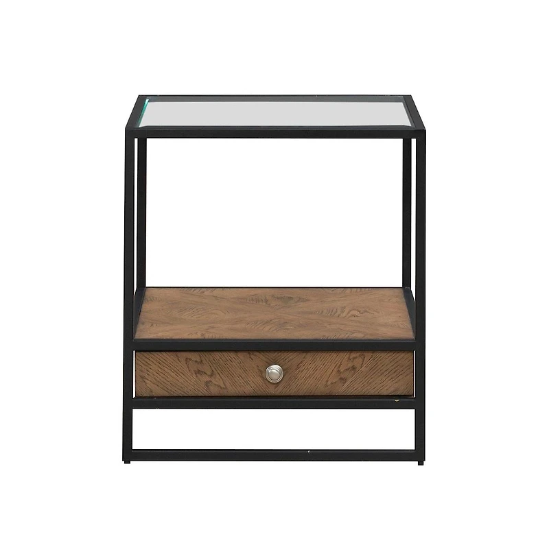 Liberty Furniture Bedford Drawer End Table for Living Room - Weathered Oak