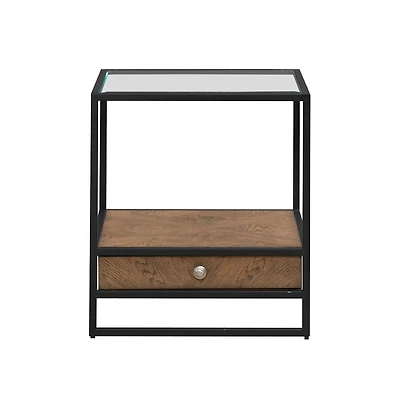 Liberty Furniture Bedford Drawer End Table for Living Room - Weathered Oak