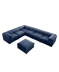 Streamdale Furniture Large Modular Chenille Sectional Sofa with Storage, 6 Seats