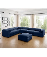 Streamdale Furniture Large Modular Chenille Sectional Sofa with Storage, 6 Seats