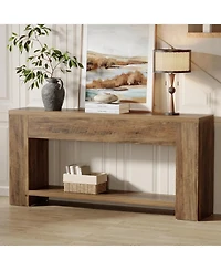 Tribesigns 70.9-Inch Console Tables for Entryway, Narrow Wooden Long Sofa Table Behind The Couch, Rustic Brown