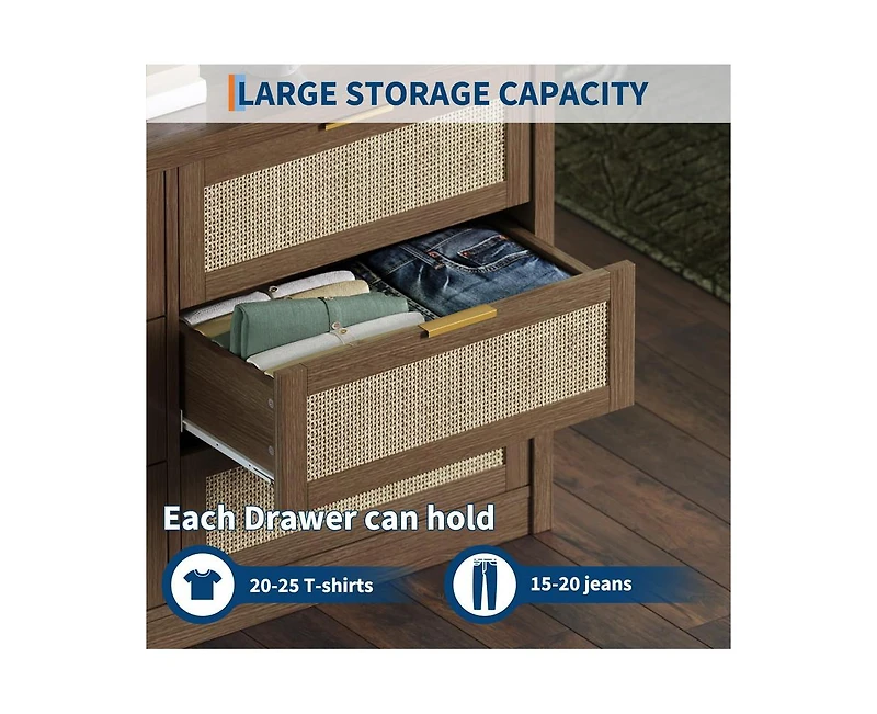 gaomon 53" Rattan Dresser for Bedroom