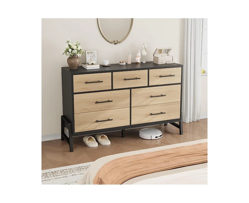 gaomon 52-Inch Wide Freestanding 7-Drawer Bedroom Dresser
