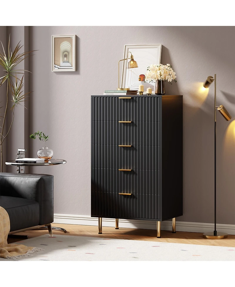 Gaomon Fluted Drawer Storage Dresser